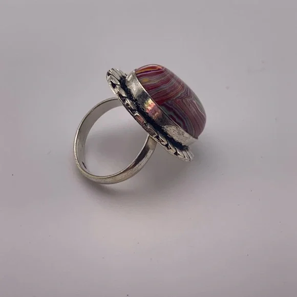 Rainbow Cal-silica Sterling Silver Ring - Picture 9 of 12